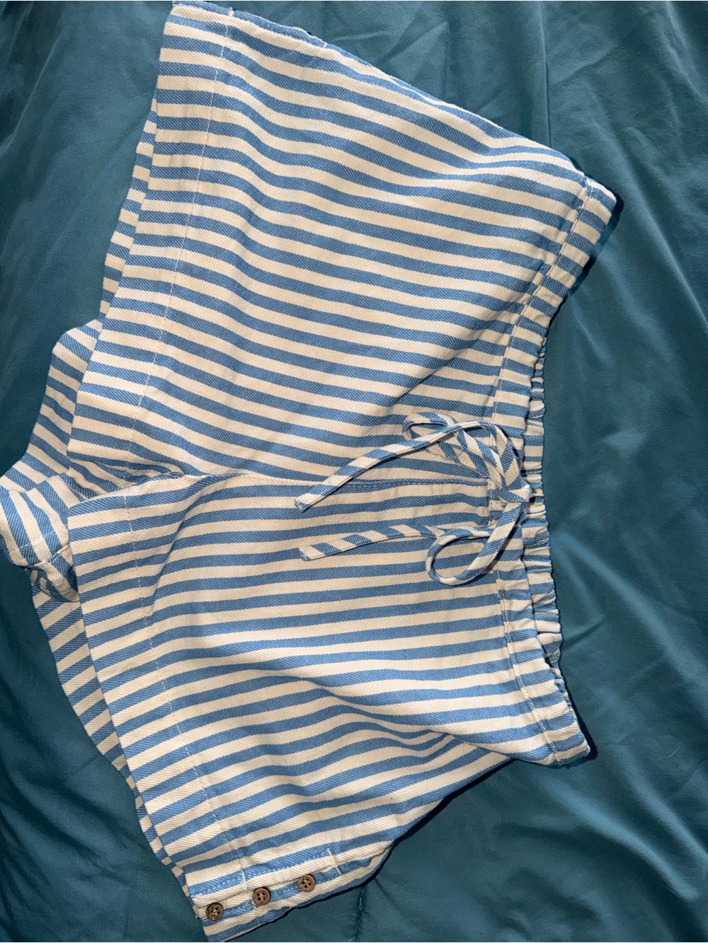 Striped Blue & White Women's Bermuda Shorts
